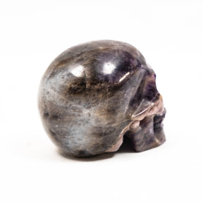 Chevron Amethyst Crystal Skull - Hand  Carved 4" Large Crystal Skull