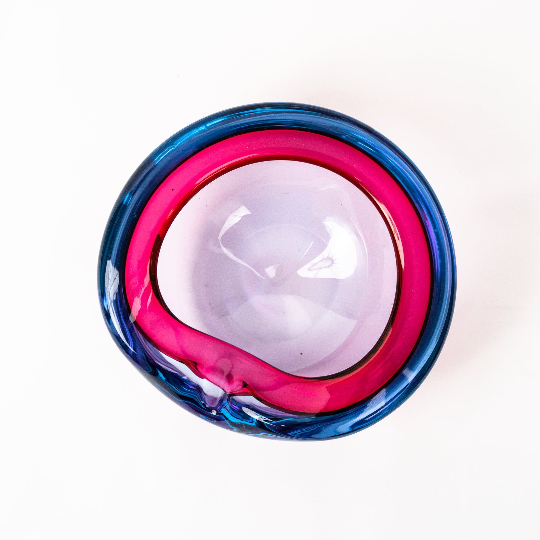 Vintage Alfredo Barbini Murano Glass Alexandrite Ashtray & Table Lighter Set - Ruby Blue