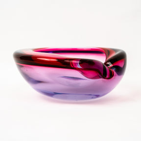 Vintage Alfredo Barbini Murano Glass Alexandrite Ashtray & Table Lighter Set - Ruby Blue