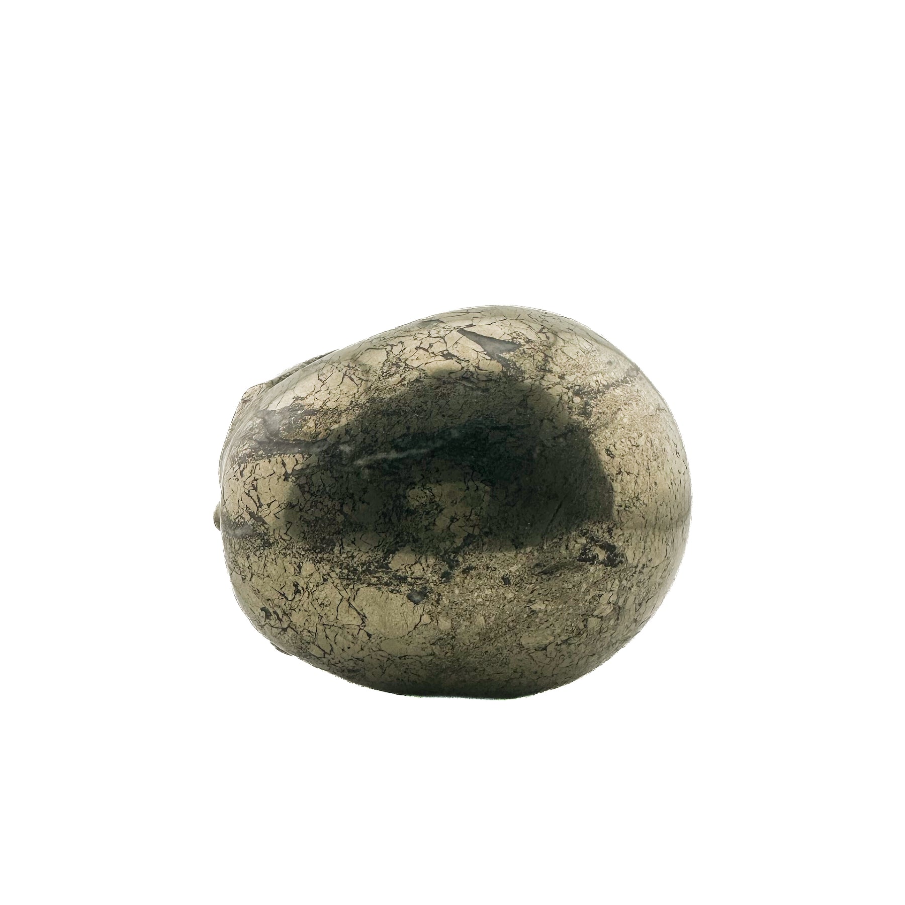 Gold Iron Pyrite Skull - Hand Carved 4.25" Large Crystal Skull