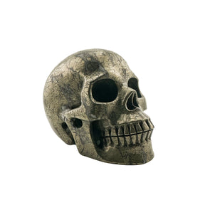 Gold Iron Pyrite Skull - Hand Carved 4.25" Large Crystal Skull