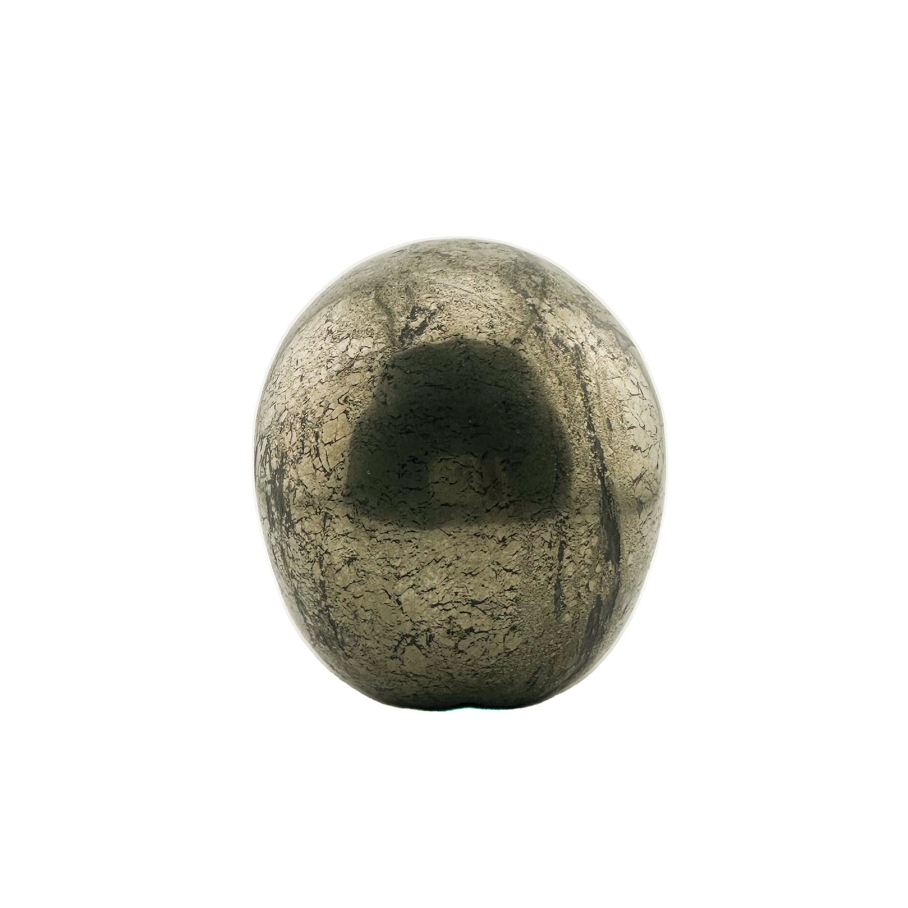 Gold Iron Pyrite Skull - Hand Carved 4.25" Large Crystal Skull