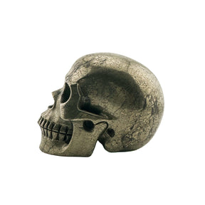 Gold Iron Pyrite Skull - Hand Carved 4.25" Large Crystal Skull