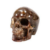 Hematite Fire Quartz Crystal Skull - Large Hand Carved 5" Reiki Chakra Healing Crystal Skull Stone