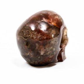 Hematite Fire Quartz Crystal Skull - Large Hand Carved 5" Reiki Chakra Healing Crystal Skull Stone