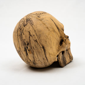 Wood Skull - Life Size Large 5" Hand Carved Human Skull Replica Skeleton Head