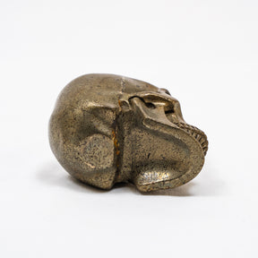 Gold Iron Pyrite Crystal Skull - Hand Carved 3.5" Reiki, Chakra Healing Crystal Skull Stone