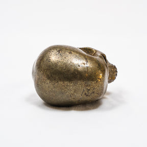 Gold Iron Pyrite Crystal Skull - Hand Carved 3.5" Reiki, Chakra Healing Crystal Skull Stone