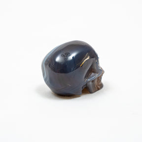 Agate Crystal Skull - Large Hand Carved 2" Reiki, Chakra Healing Crystal Skull Stone RARE