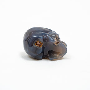 Agate Crystal Skull - Large Hand Carved 2" Reiki, Chakra Healing Crystal Skull Stone RARE