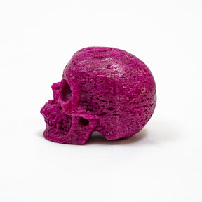 Natural High Quality Red Corundum Crystal Skull - Hand Carved 2.5" Reiki, Chakra Healing Crystal Skull Stones - RARE