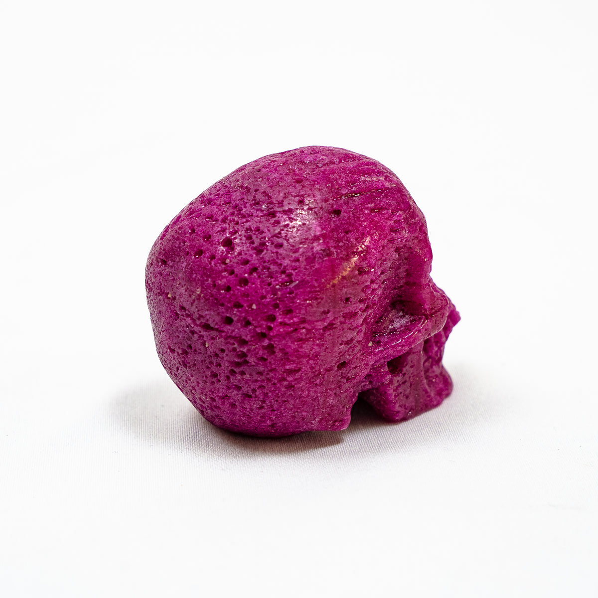 Natural High Quality Red Corundum Crystal Skull - Hand Carved 2.5" Reiki, Chakra Healing Crystal Skull Stones - RARE