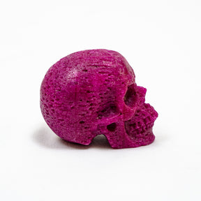 Natural High Quality Red Corundum Crystal Skull - Hand Carved 2.5" Reiki, Chakra Healing Crystal Skull Stones - RARE