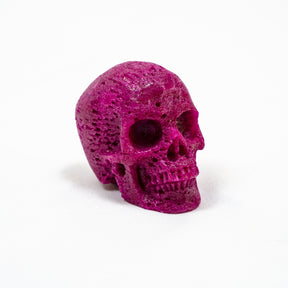 Natural High Quality Red Corundum Crystal Skull - Hand Carved 2.5" Reiki, Chakra Healing Crystal Skull Stones - RARE