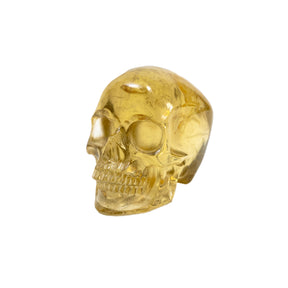 Natural High Quality Citrine Yellow Quartz Crystal Skull - Hand Carved 2.5" Reiki, Chakra Healing Crystal Skull Stones - RARE