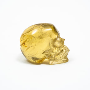 Natural High Quality Citrine Yellow Quartz Crystal Skull - Hand Carved 2.5" Reiki, Chakra Healing Crystal Skull Stones - RARE