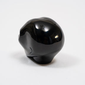 Imperfect Black Obsidian Mini Crystal Alien w/ Labradorite Eyes - Hand Carved 2" Healing Crystal Reiki Chakra Star Being Stone