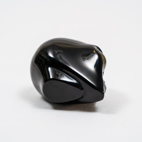 Imperfect Black Obsidian Mini Crystal Alien w/ Labradorite Eyes - Hand Carved 2" Healing Crystal Reiki Chakra Star Being Stone