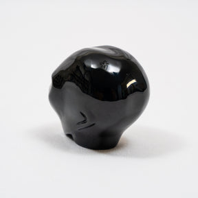 Black Obsidian Mini Crystal Alien w/ Labradorite Eyes - Hand Carved 2" Healing Crystal Reiki Chakra Star Being Stone