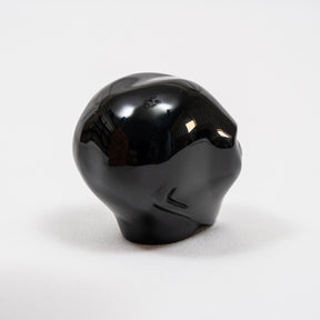 Black Obsidian Mini Crystal Alien w/ Labradorite Eyes - Hand Carved 2" Healing Crystal Reiki Chakra Star Being Stone