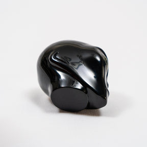 Black Obsidian Mini Crystal Alien w/ Labradorite Eyes - Hand Carved 2" Healing Crystal Reiki Chakra Star Being Stone