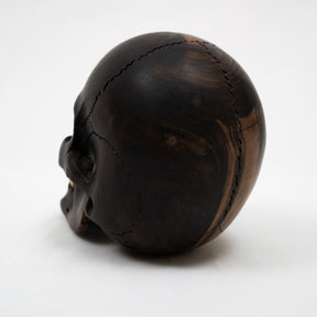 Black Ebony Wood Skull - Large 5.5" Hand Carved Human Skull Replica Skeleton Head