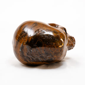 Iron Tigers Eye Quartz Crystal Skull - Large Hand Carved 5" Reiki, Chakra Healing Stone Skull