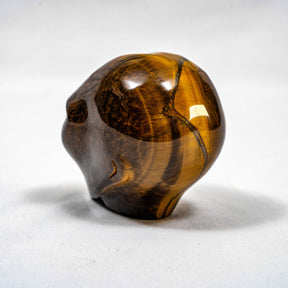 Tigers Eye Crystal Alien Malachite Eyes - 3" Hand Carved Crystal Skull