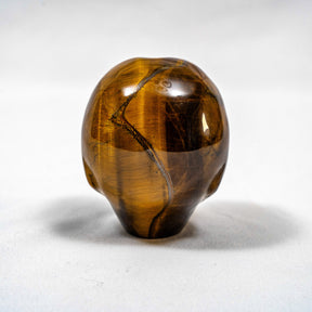 Tigers Eye Crystal Alien Malachite Eyes - 3" Hand Carved Crystal Skull