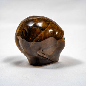 Tigers Eye Crystal Alien Malachite Eyes - 3" Hand Carved Crystal Skull