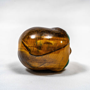 Tigers Eye Crystal Alien Malachite Eyes - 3" Hand Carved Crystal Skull