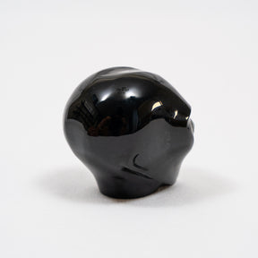 Black Obsidian Mini Crystal Alien w/ Labradorite Eyes - Hand Carved 2" Healing Crystal Reiki Chakra Star Being Stone