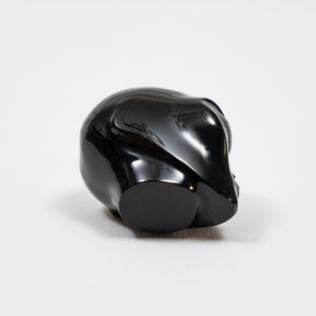Black Obsidian Mini Crystal Alien w/ Labradorite Eyes - Hand Carved 2" Healing Crystal Reiki Chakra Star Being Stone