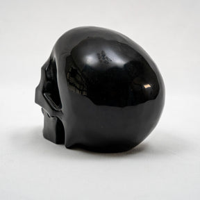 Black Obsidian Crystal Skull - Large Hand Carved 4.75" Volcanic Glass Skull