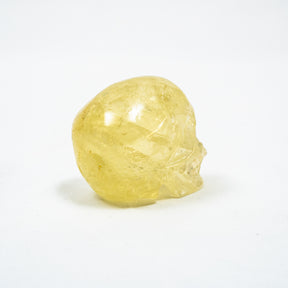 Natural High Quality Citrine Yellow Quartz Crystal Skull - Hand Carved 3" Reiki, Chakra Healing Crystal Skull Stones - RARE