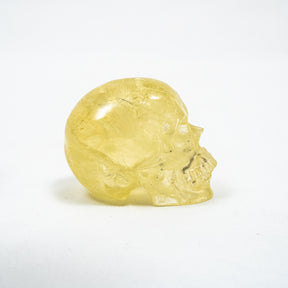 Natural High Quality Citrine Yellow Quartz Crystal Skull - Hand Carved 3" Reiki, Chakra Healing Crystal Skull Stones - RARE