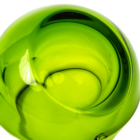 Vintage Viking Glass Orb Ashtray & Table Lighter Set - Avocado Green