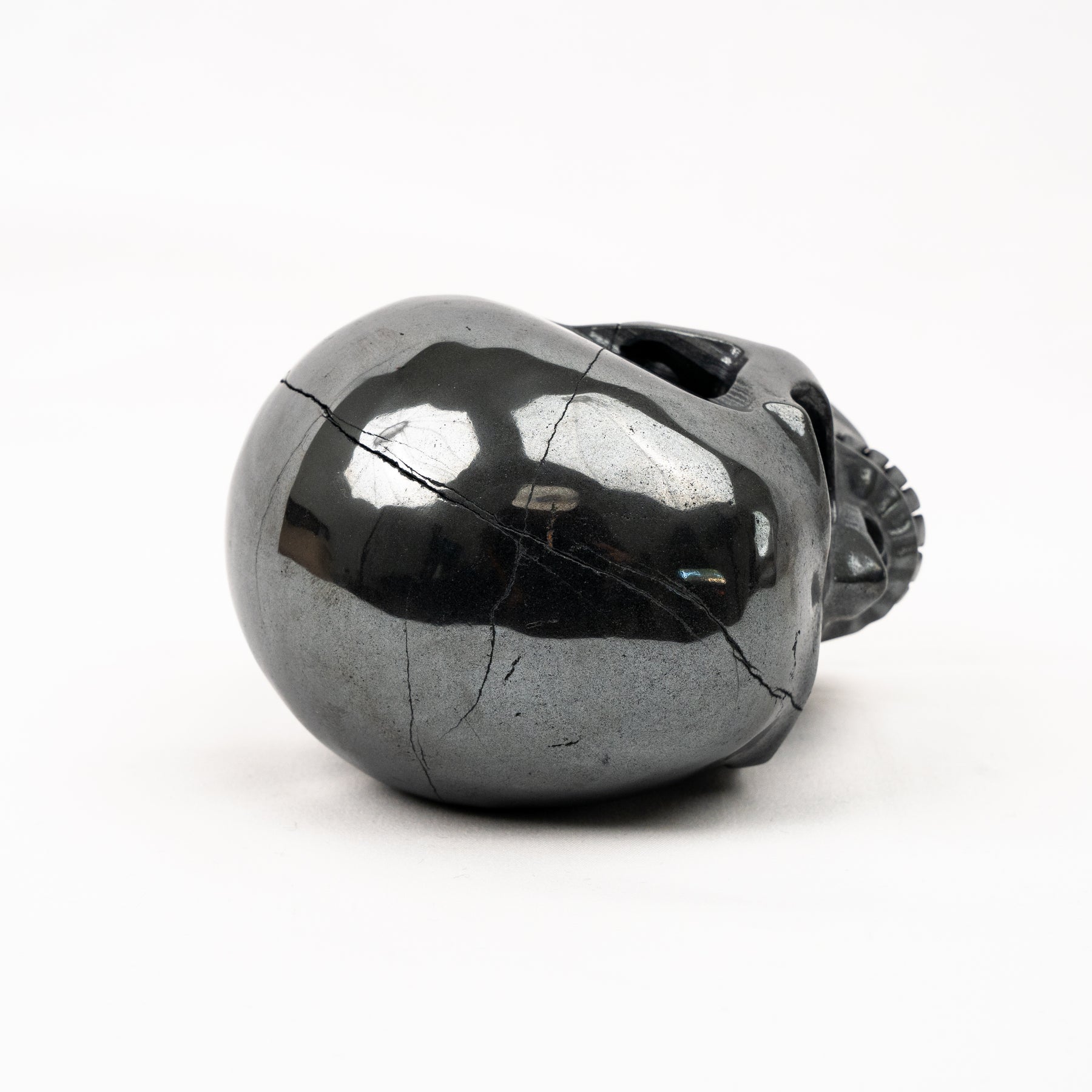 Hematite Skull - Hand Carved 5" Large Crystal Skull