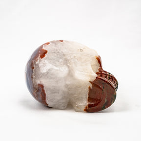 Red Jasper Quartz Skull - Hand Carved 4.5" Large Crystal Skull