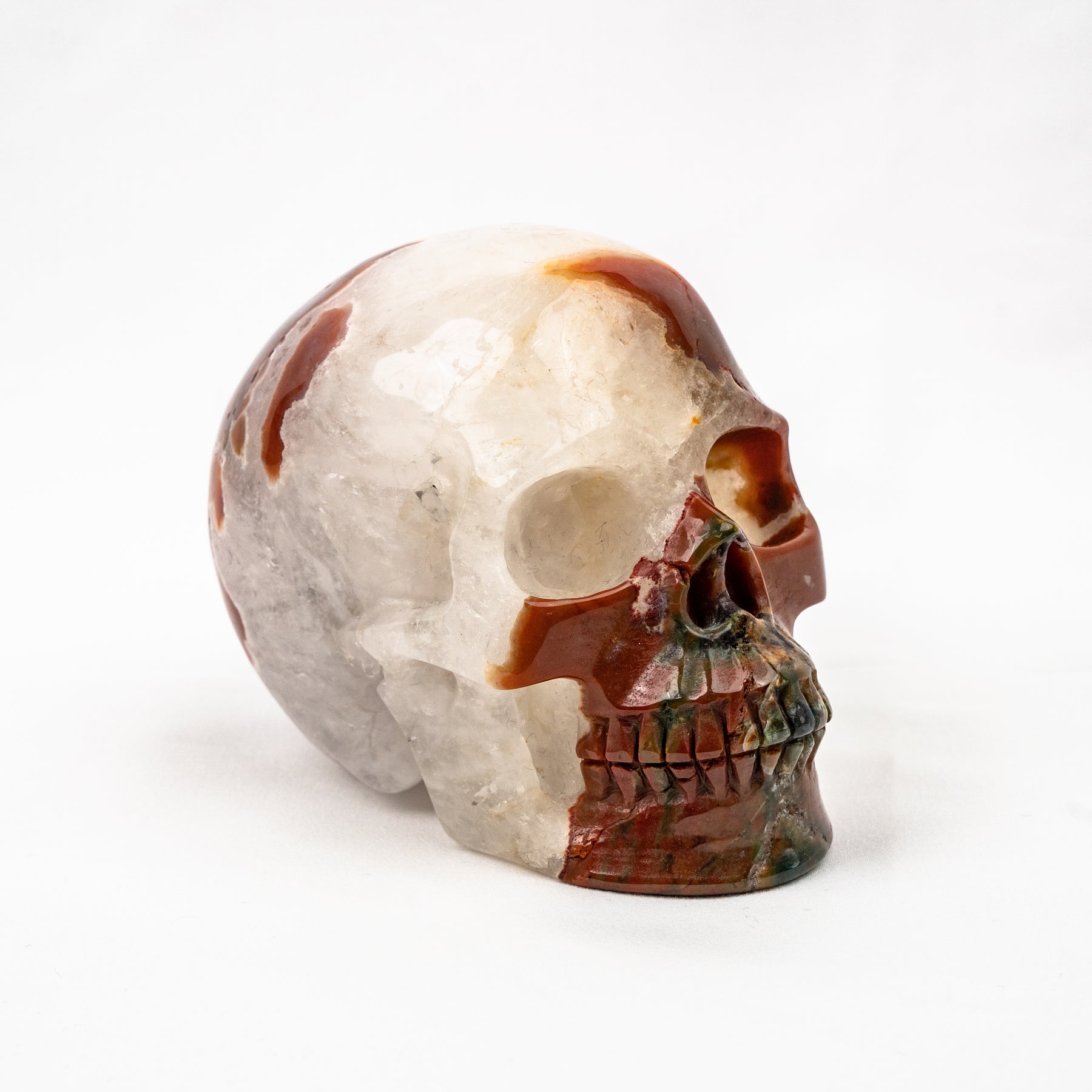 Red Jasper Quartz Skull - Hand Carved 4.5" Large Crystal Skull