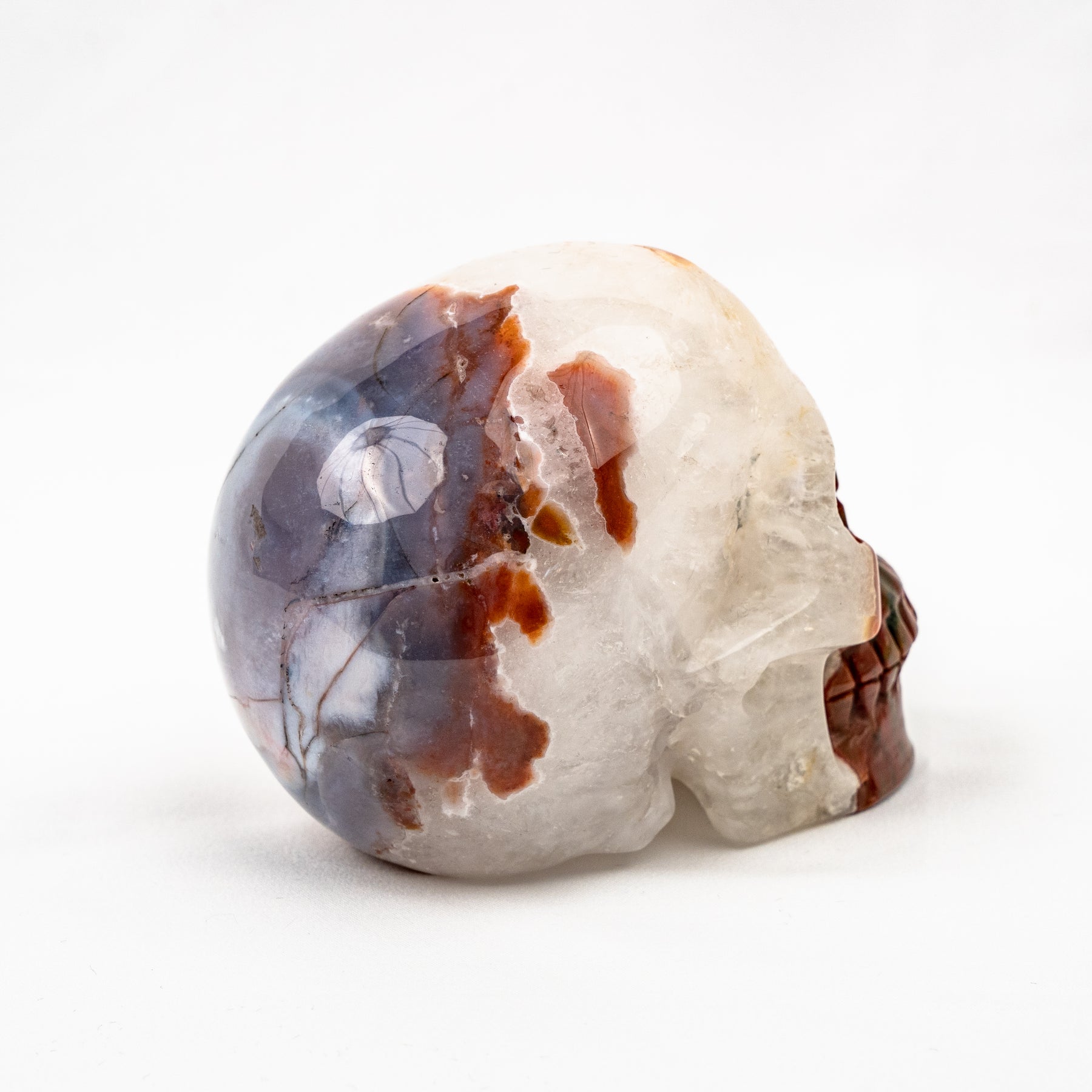 Red Jasper Quartz Skull - Hand Carved 4.5" Large Crystal Skull
