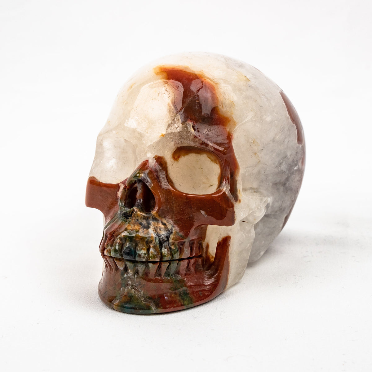 Red Jasper Quartz Skull - Hand Carved 4.5" Large Crystal Skull