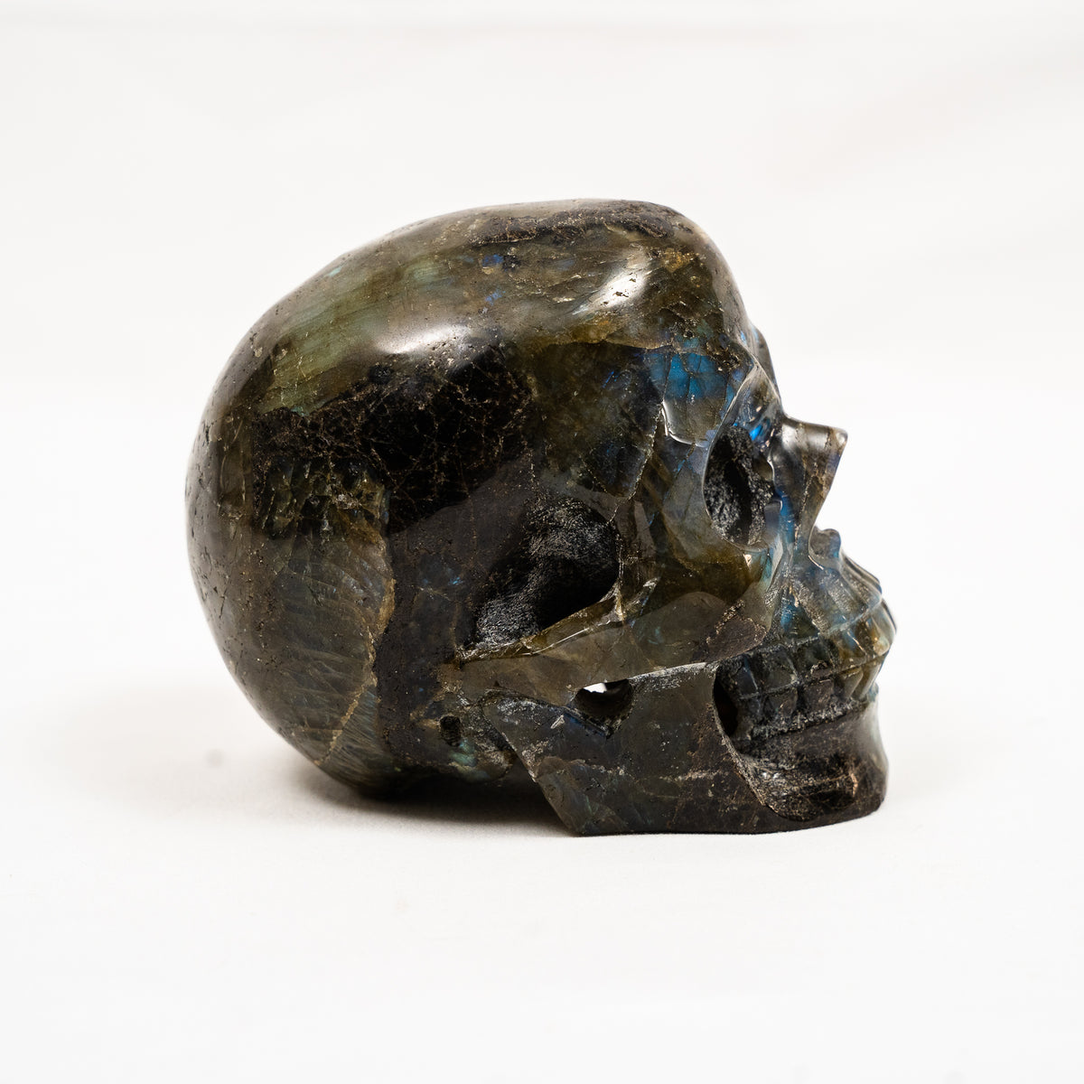 Labradorite Crystal Skull - Hand Carved 4.25" Large Skull