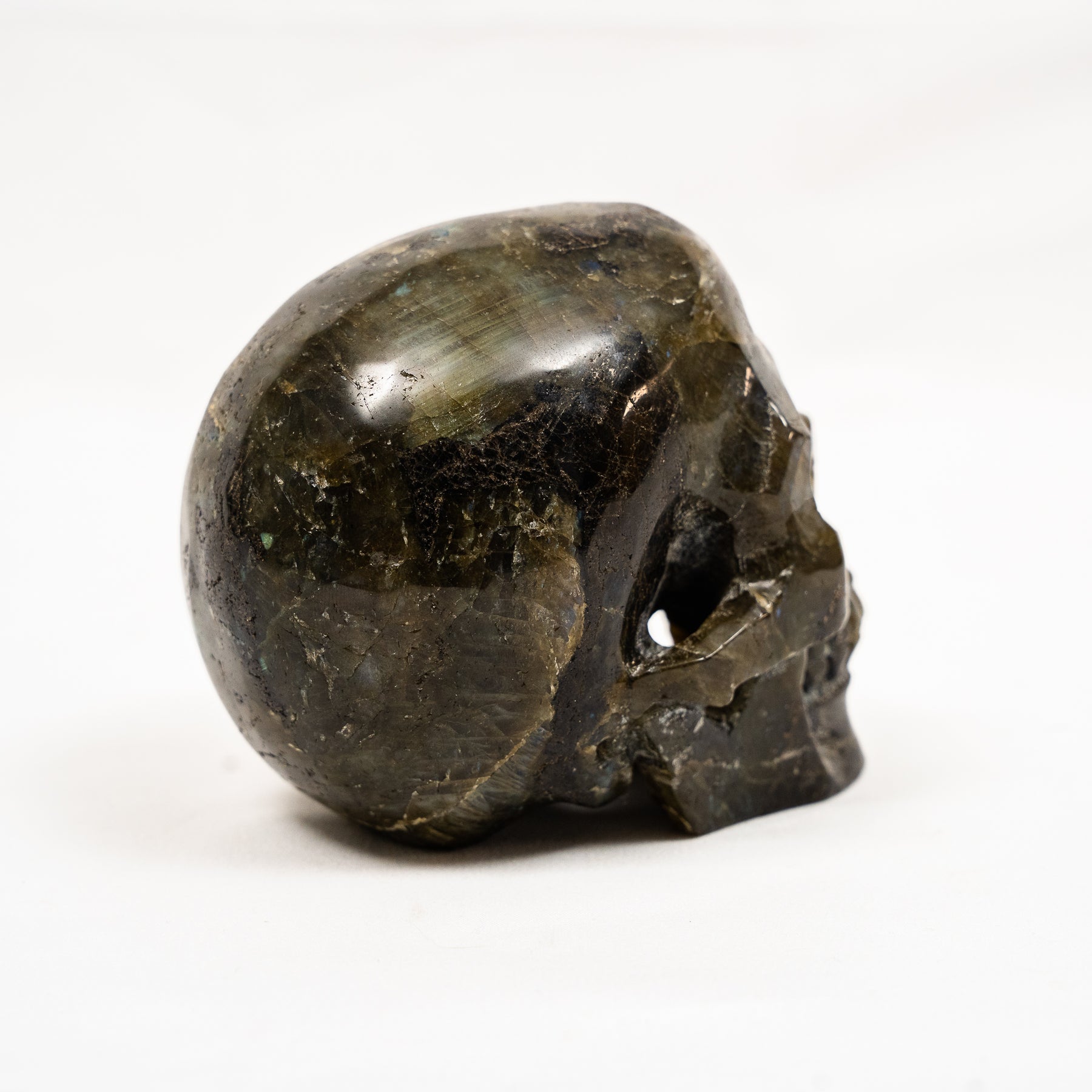 Labradorite Crystal Skull - Hand Carved 4.25" Large Skull