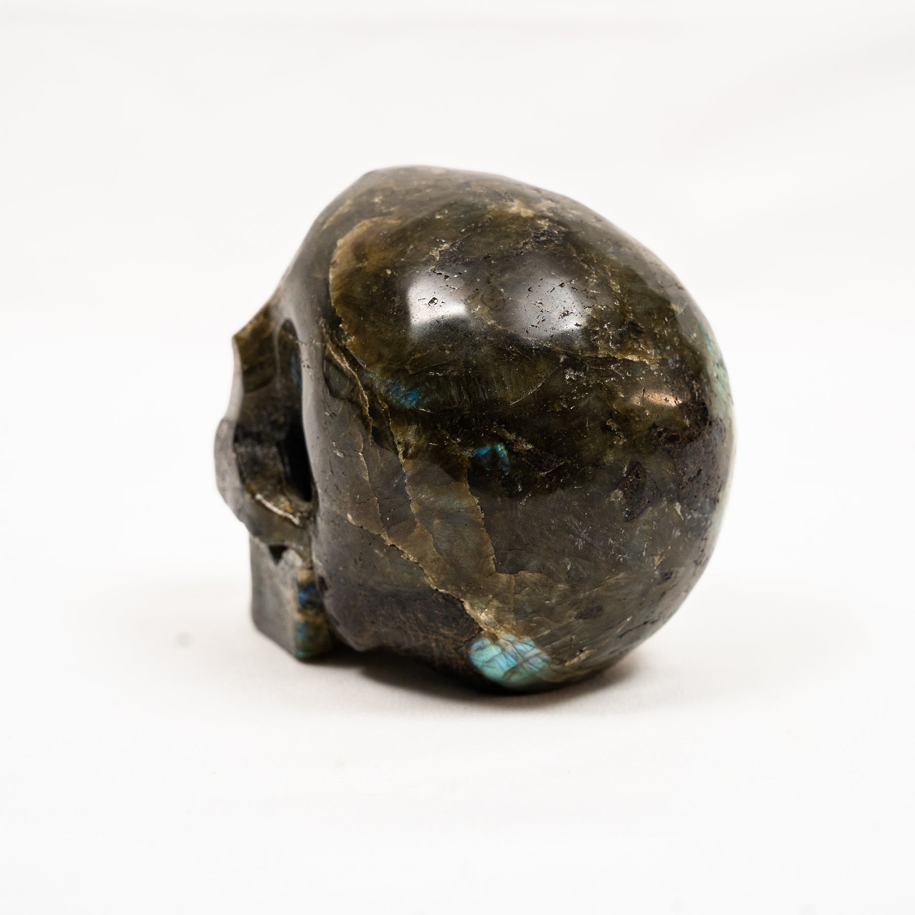 Labradorite Crystal Skull - Hand Carved 4.25" Large Skull