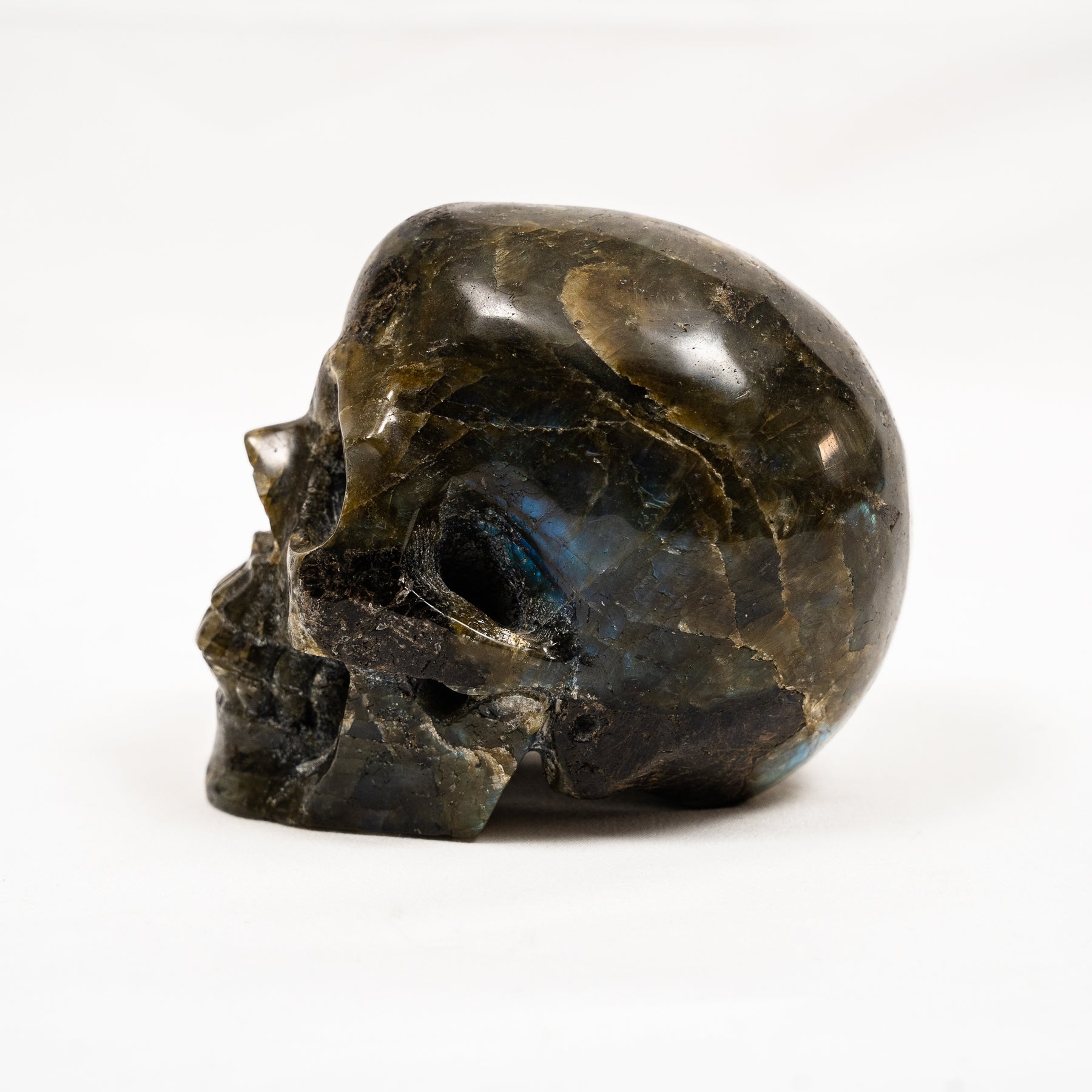 Labradorite Crystal Skull - Hand Carved 4.25" Large Skull
