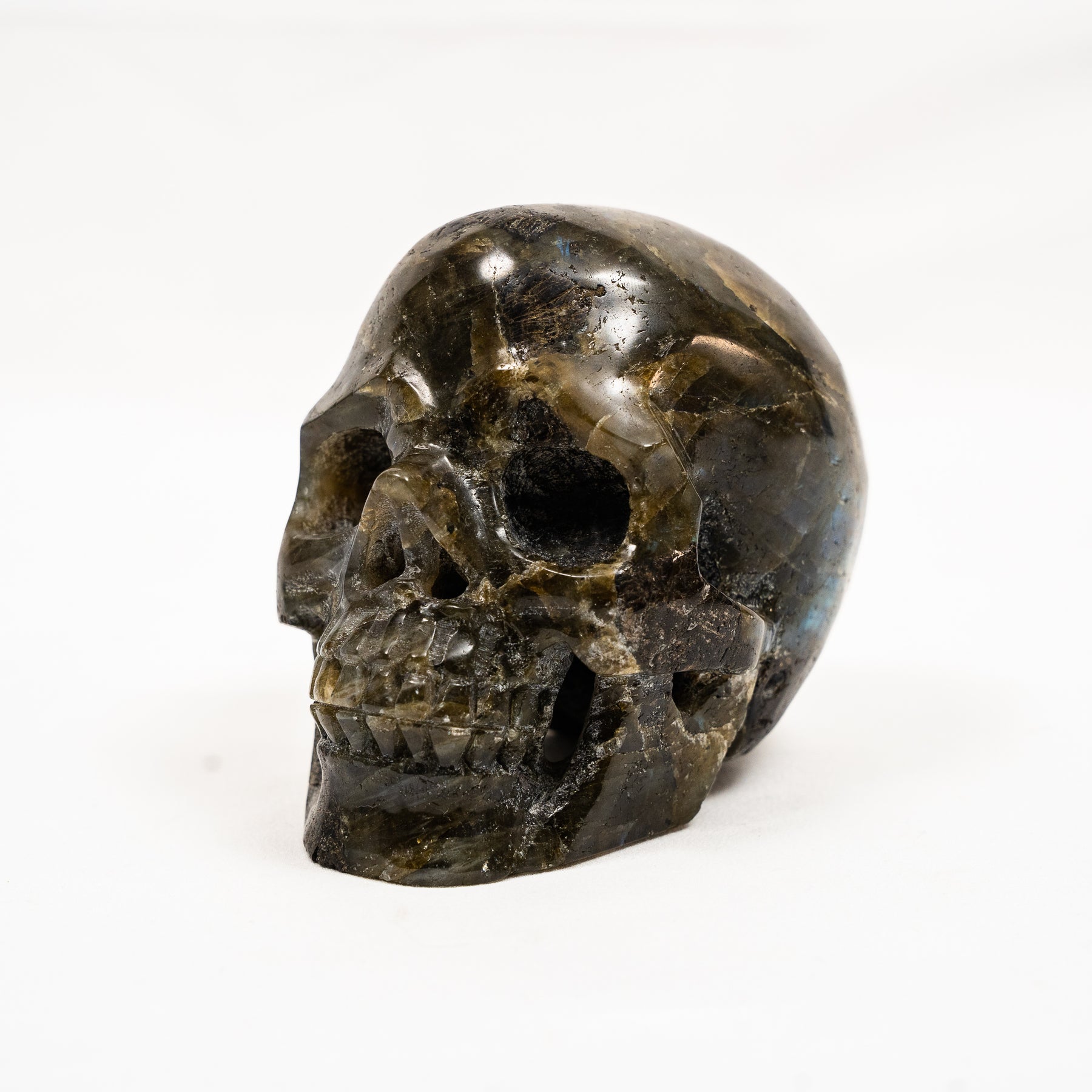 Labradorite Crystal Skull - Hand Carved 4.25" Large Skull