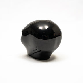 Imperfect Black Obsidian Crystal Alien Labradorite Eyes - 2.8" Hand Carved Crystal Skull