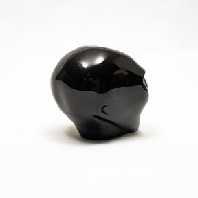Imperfect Black Obsidian Crystal Alien Labradorite Eyes - 2.8" Hand Carved Crystal Skull