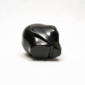 Imperfect Black Obsidian Crystal Alien Labradorite Eyes - 2.8" Hand Carved Crystal Skull
